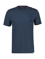 LERROS T-Shirt mit Brustprint Dunkelblau/Blau