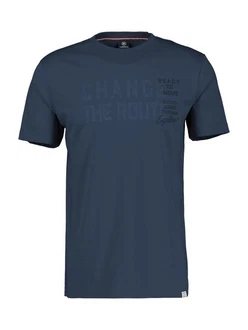 LERROS T-Shirt mit Brustprint Dunkelblau/Blau