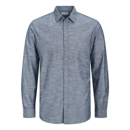 Langarmhemd JJESUMMER Shirt LS SN in Leinenoptik