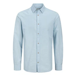 Langarmhemd JJESUMMER Shirt LS SN in Leinenoptik