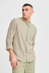 !Solid Langarmhemd SDALLAN CHINA SH Khaki/Beige