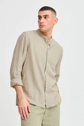 !Solid Langarmhemd SDALLAN CHINA SH Khaki/Beige