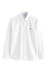 Next Langarmhemd Slim Fit Oxfordhemd Weiß/Dunkelblau/Hellblau