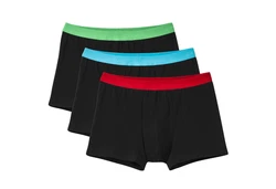 CALIDA Boxershorts Natural Benefit Herren 3er-Pack Schwarz/Grn/Blau/Rot