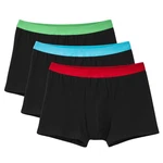 CALIDA Boxershorts Natural Benefit Herren 3er-Pack Schwarz/Grn/Blau/Rot