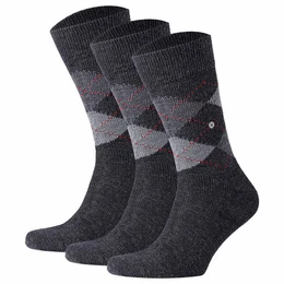 Kurzsocken Herren Socken PRESTON 3er Pack - Rautenmuster, (Packung, 3er Pack)