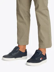 Tommy Jeans Sneaker 'ESS' TJM CUPSOLE LEATHER Blau/Dunkelblau/Grau