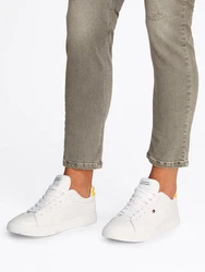 Tommy Hilfiger ICON COURT PINPERF LTH Sneaker Weiß/Creme