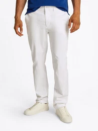 Chinohose DENTON CHINO SATIN mit Gestaschen mit Knopf, Logostickerei