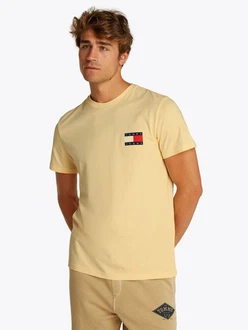Tommy Jeans T-Shirt 'ESSENTIAL' Khaki/Beige/Gelb