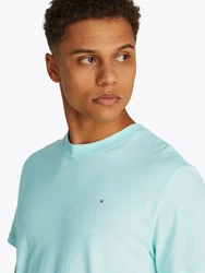 Tommy Jeans T-Shirt TJM SLIM LINEAR CHEST SS TEE EXT mit Logodruck Grün/Blau/Hellblau/Türkis