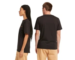Timberland T-Shirt Small Linear Logo Print Tee orange/schwarz