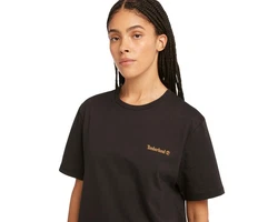 Timberland T-Shirt Small Linear Logo Print Tee orange/schwarz