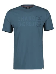 LERROS T-Shirt mit Brustprint Blau/Grau/Dunkelblau
