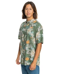Quiksilver Kurzarmhemd Lemnas Blau/Grün/Dunkelgrün