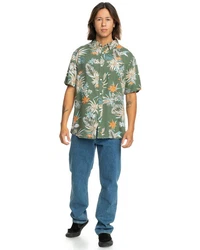 Quiksilver Kurzarmhemd Lemnas Blau/Grün/Dunkelgrün