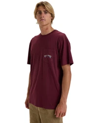 Billabong T-Shirt Stacked Arch Dunkelrot/Bordeaux