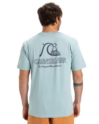 Quiksilver T-Shirt Evo Original Hellblau/Blau/Grün