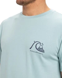 Quiksilver T-Shirt Evo Original Hellblau/Blau/Grün