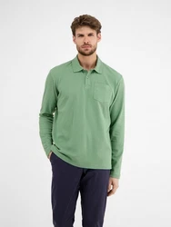 LERROS Langarmshirt Langarmpolo Grün/Hellgrün/Türkis