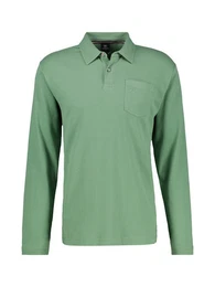 Langarmshirt Herren Langarmpolo in Waffel-Piqu