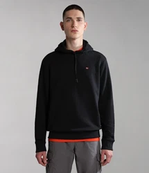 Napapijri Balis H Sum Sweatshirt Herren Langarm-Kapuzenpullover mit Reißverschluss Schwarz/Rosa/Grau