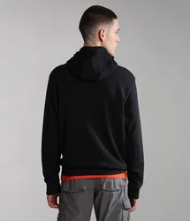 Napapijri Balis H Sum Sweatshirt Herren Langarm-Kapuzenpullover mit Reißverschluss Schwarz/Rosa/Grau