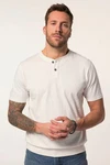 JP1880 T-Shirt Henley Bauchfit Rundhals Weiß/Creme/Khaki/Grau