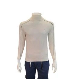 Rollkragenpullover Herren Pullover Longsleeve Rolli Paspel creme