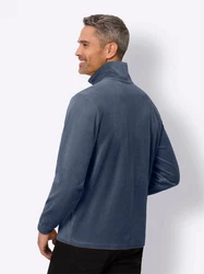 Sieh an! Sweater Langarmshirt Dunkelblau/Grau
