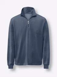 Sieh an! Sweater Langarmshirt Dunkelblau/Grau
