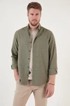Buratti Langarmhemd Regular Fit Dunkelgrün/Khaki/Grün