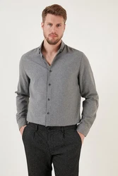 Buratti Langarmhemd Regular Fit Grau/Hellgrau/Dunkelgrau