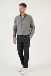 Buratti Langarmhemd Regular Fit Grau/Hellgrau/Dunkelgrau