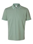 SELECTED HOMME Poloshirt SLHFAVE SPORT ZIP SS POLO NOOS Grün/Hellgrün