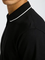 SELECTED HOMME Poloshirt SLHFAVE SPORT ZIP SS POLO NOOS Schwarz