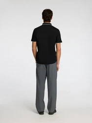 SELECTED HOMME Poloshirt SLHFAVE SPORT ZIP SS POLO NOOS Schwarz