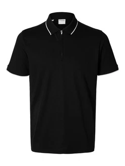 SELECTED HOMME Poloshirt SLHFAVE SPORT ZIP SS POLO NOOS Schwarz SELECTED HOMME Poloshirt SLHFAVE SPORT ZIP SS POLO NOOS Schwarz