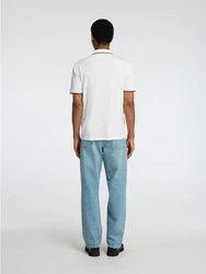 SELECTED HOMME Poloshirt SLHFAVE SPORT ZIP SS POLO NOOS Grau/Weiß/Hellgrau