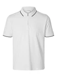 SELECTED HOMME Poloshirt SLHFAVE SPORT ZIP SS POLO NOOS Grau/Weiß/Hellgrau