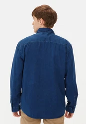 camel active Langarmhemd Kentkragen Blau/Dunkelblau/Hellblau