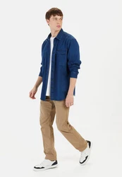 camel active Langarmhemd Kentkragen Blau/Dunkelblau/Hellblau