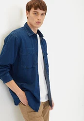 camel active Langarmhemd Kentkragen Blau/Dunkelblau/Hellblau
