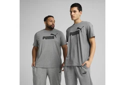 PUMA T-Shirt Essentials No. 1 Logo Herren Dunkelgrau/Grau/Lila