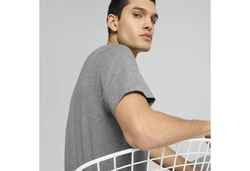 PUMA T-Shirt Essentials No. 1 Logo Herren Dunkelgrau/Grau/Lila