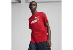 PUMA T-Shirt Essentials No. 1 Logo Herren Rot/Dunkelrot
