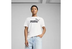 PUMA T-Shirt Essentials No. 1 Logo Herren Weiß/Lila/Creme