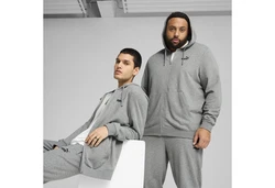 PUMA Sweatjacke Essentials No. 1 Logo Kapuzenjacke Hellgrau/Grau/Dunkelgrau