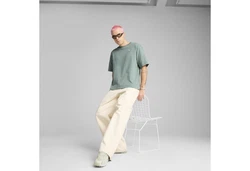 PUMA T-Shirt WARDROBE ESS Boxy Herren Grün/Dunkelgrün/Hellgrün