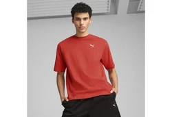 PUMA T-Shirt WARDROBE ESS Boxy Herren Rot/Orange